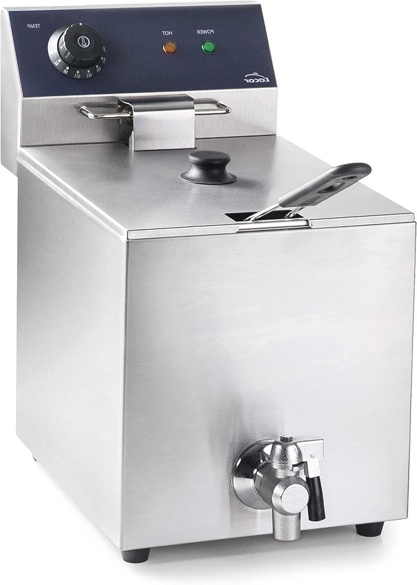 Elektrische Friteuse - Frituurpan met kraan - Professioneel Frituren - Roestvrij staal - 8 liter - Zilver