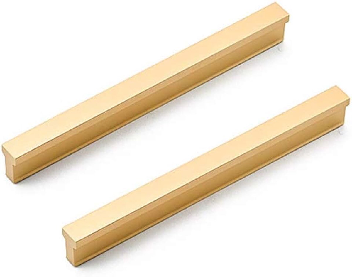 128mm Keukenkast Kasthandgrepen Aluminiumlegering Garderobehandgrepen Meubel Deurgrepen T-vormige trekt 2-pack (geborsteld goud)