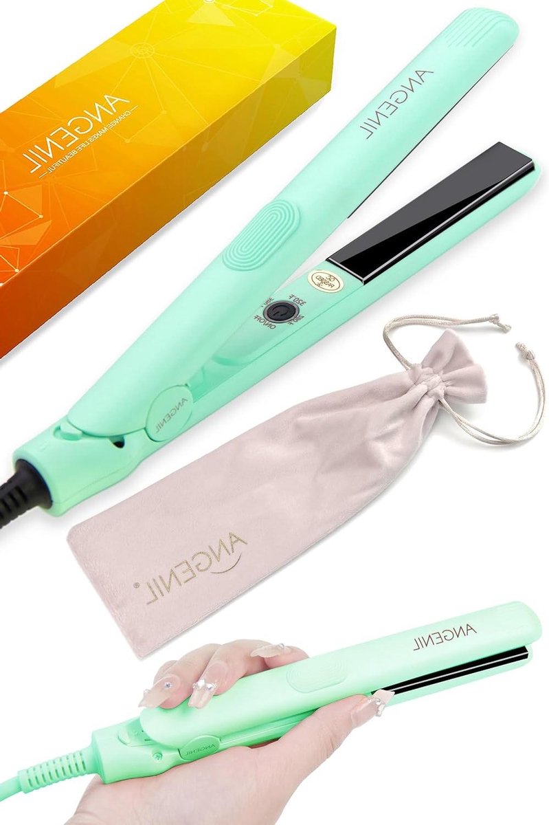 Reis Stijltang - Mini Haarstyler - Dagelijkse Styling - Snelle Opwarming - 2.5 cm Platen - Groen