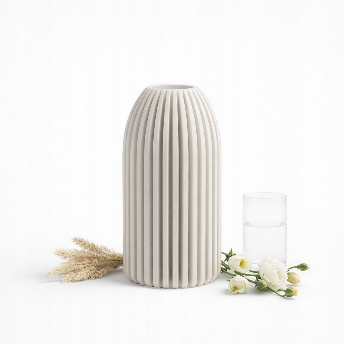Cilindrische Ribbel Vaas - Decoratief & Stijlvol - Meerdere Kleuren