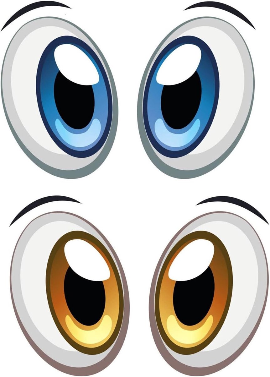 Stickers (2 paar) - waterdichte en uv-bestendige decoratieve ogen voor robotmaaiers, robotstofzuigers, auto- en huishoudelijke apparaten, zelfklevende grappige stickers voor binnen en buiten