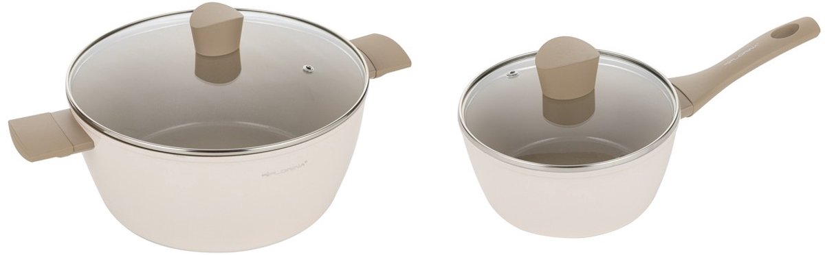 Florina Mokka Pannenset: Grote Pan 28cm 6.4L + Steelpan 20cm 2.1L