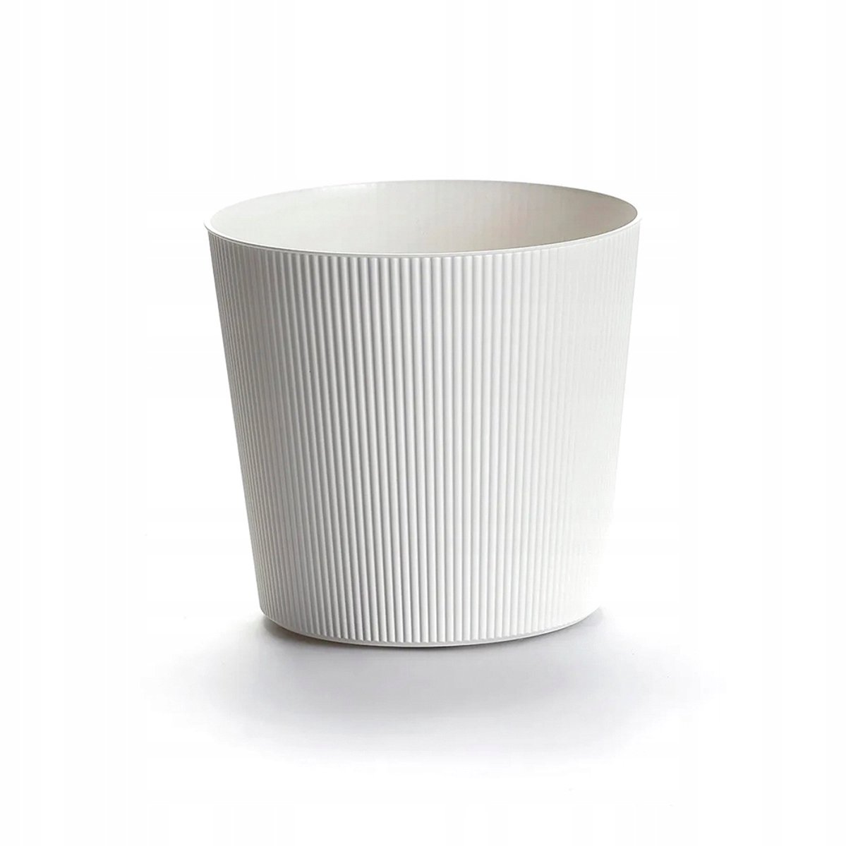 Elegante Witte Plantenbak FYRE 30cm op Wieltjes, Mat Wit