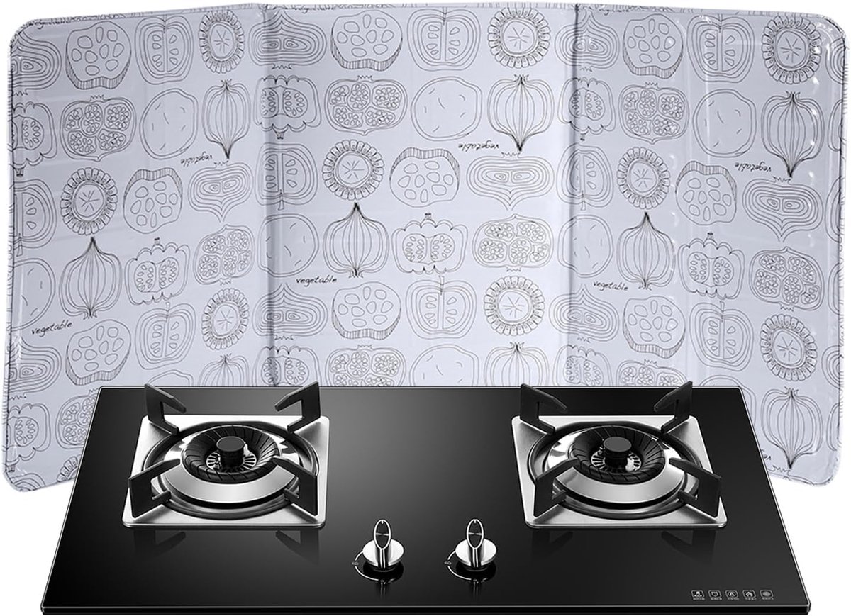 Shield Guard Keuken Koken Koekenpan Olie Splash Screen Cover Anti Spatter Shield, Drie Scharnierende Panelen Ontvouwen Ideaal voor Het Beschermen van Muren Tijdens Het