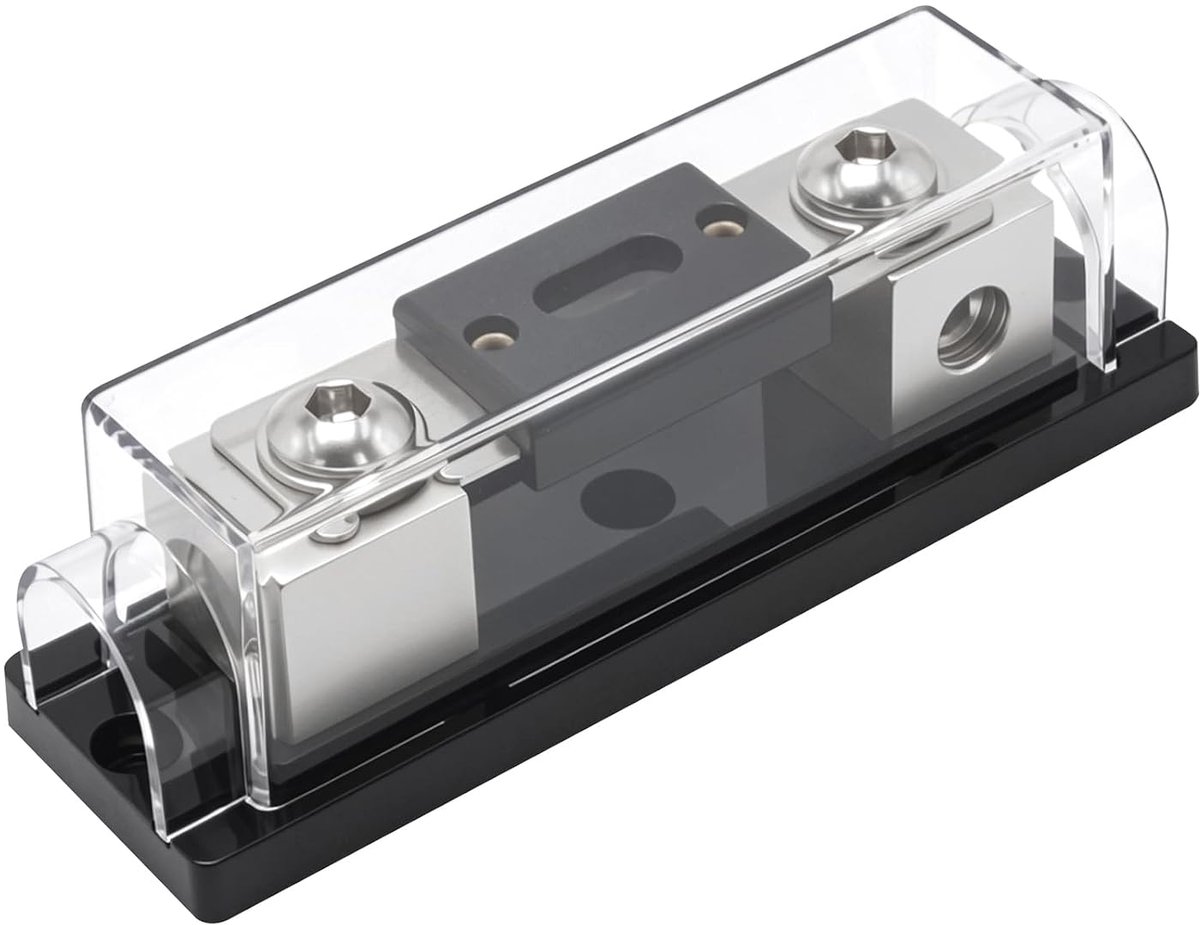 Audio ANL-zekeringhouder met 100 ampère ANL-zekering, 100 A ANL-zekeringhouder, autozekeringen, beschermt auto-radio voor 0, 2, 4 gauge draad