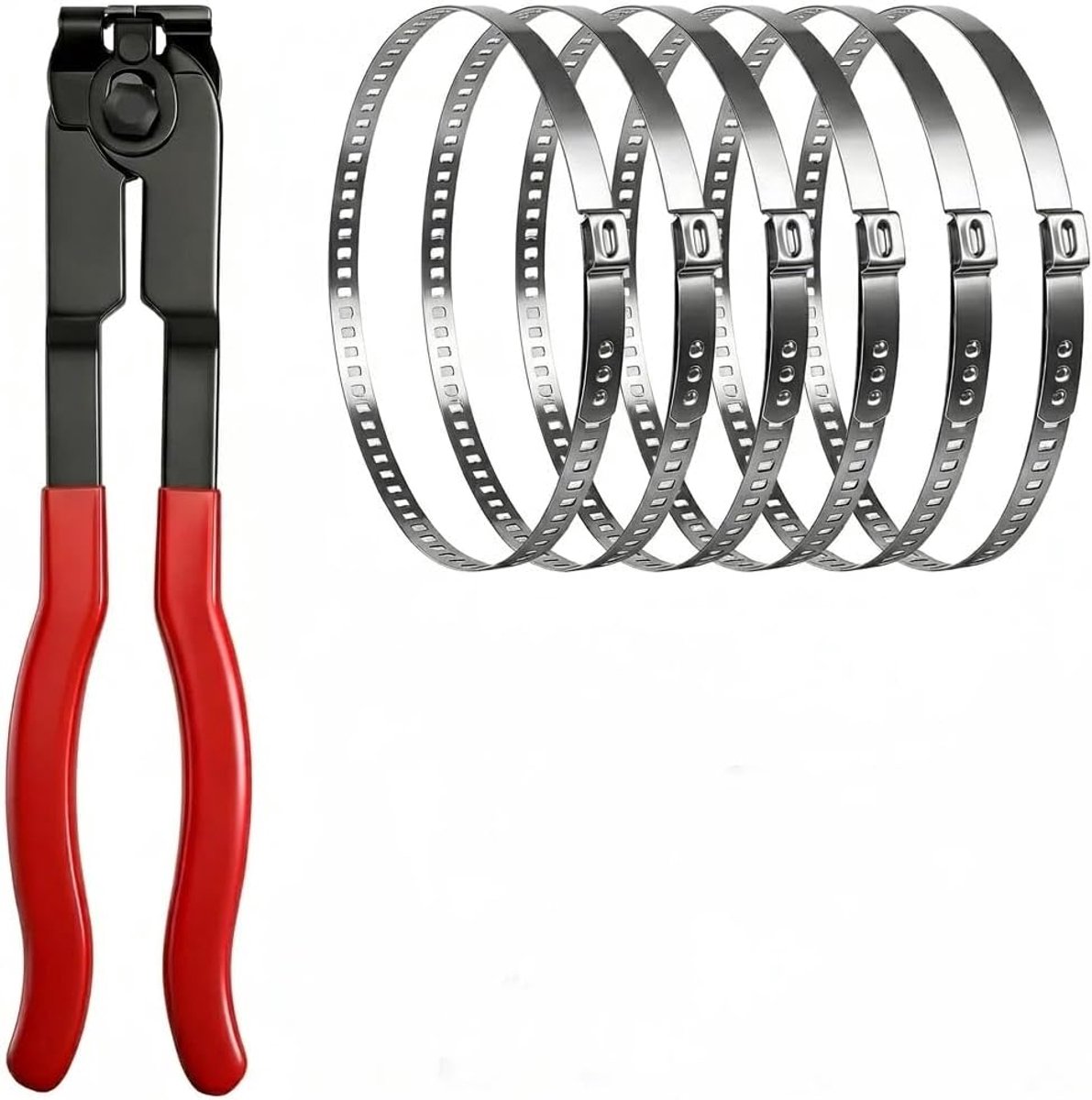 Set van 7 klemklemmen voor gimbal van roestvrij staal, 78-101 mm | 78-101 mm, verstelbaar, voor krimpsets, bevestiging voor pk-balg, autogebruik