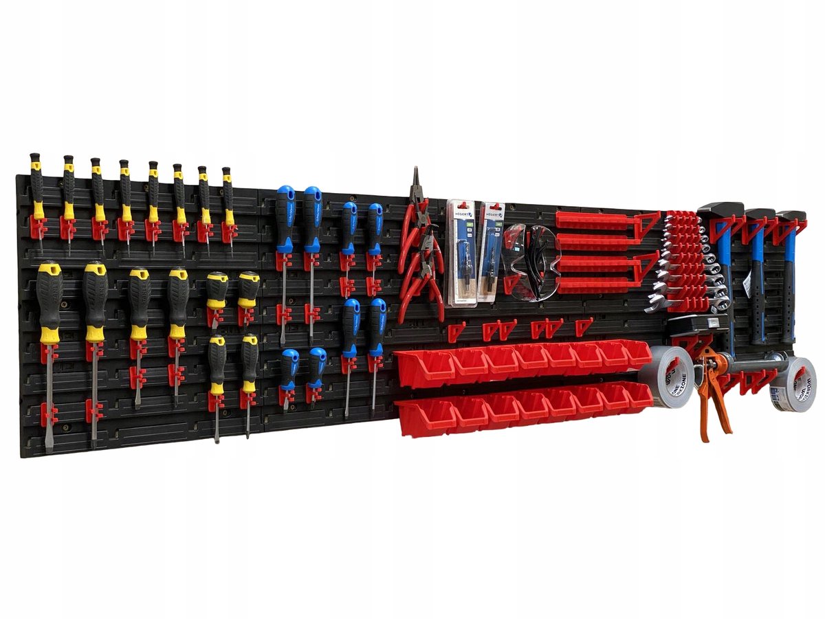TABLICO Gereedschapsbord 193,5x39 cm + Kuwetten & Haken | Gemaakt in Polen