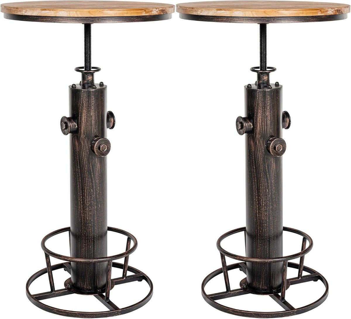 Bartafels - Statafels - Industrieel - Rond -, Kleur:bronzen