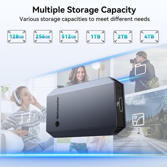 Externe SSD - Snelle Opslag - Data Overzetten - Hoge Snelheid - 1 TB - Zilver — afbeelding 5