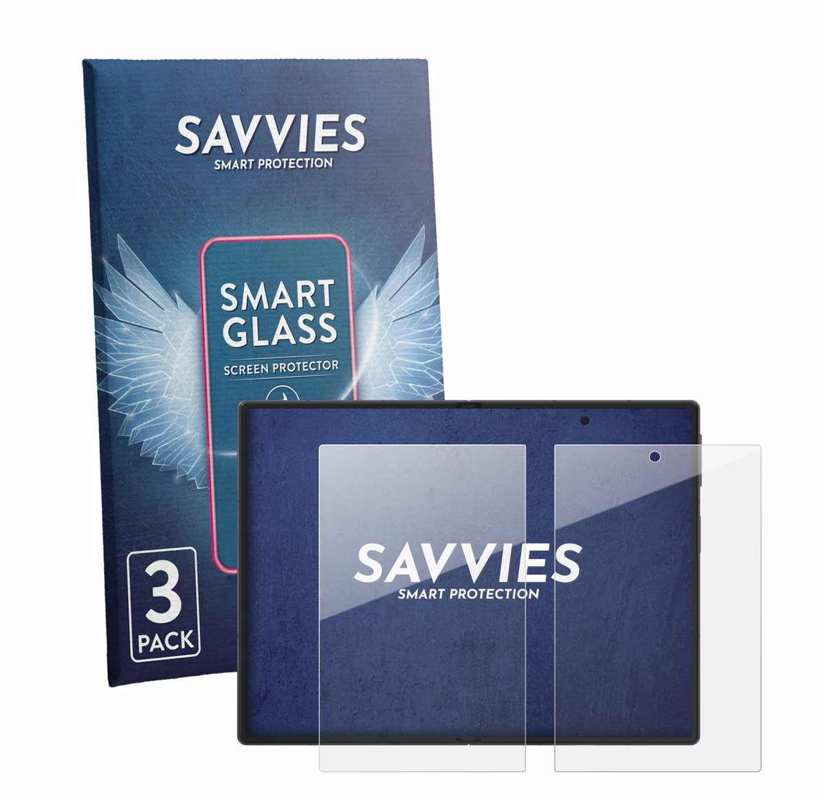 3 Stuks Savvies Screenprotector - geschikt voor Samsung Galaxy Z Fold 8 (Inner display) - beschermfolie glas transparant