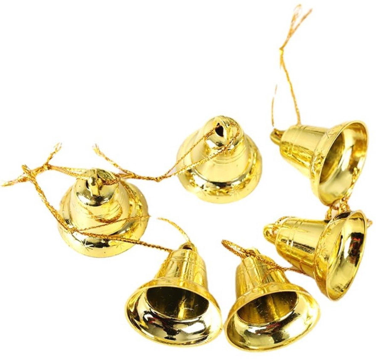 24 stuks bellet om te knutselen, 3 cm kleine belletjes, mooie kunststof klokken met touw, kerstklokken en woondecoratie