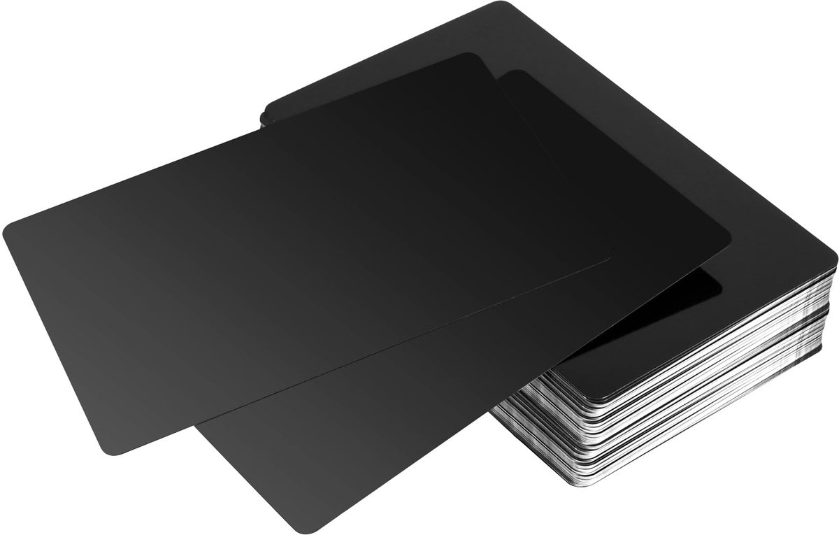Aluminium Visitekaartjes, 86 x 54 mm, Blanko voor Gravure, DIY Cadeaubonnen voor Thuiskantoor