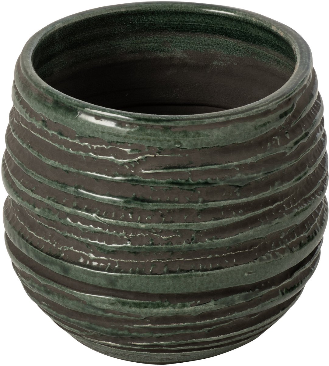 J-Line Bloempot - keramiek - petrolblauw - medium