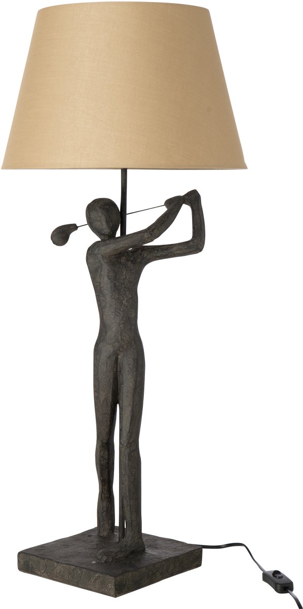 J-Line Tafellamp golfer - polyresin - zwart