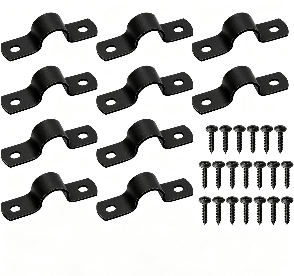 Buisklemmen, set van 10, 3/4” (20 mm) U-buisklemmen, starre buikband, buisklem bevestigingsklemmen metaalkabelklemmen buisbevestigingen