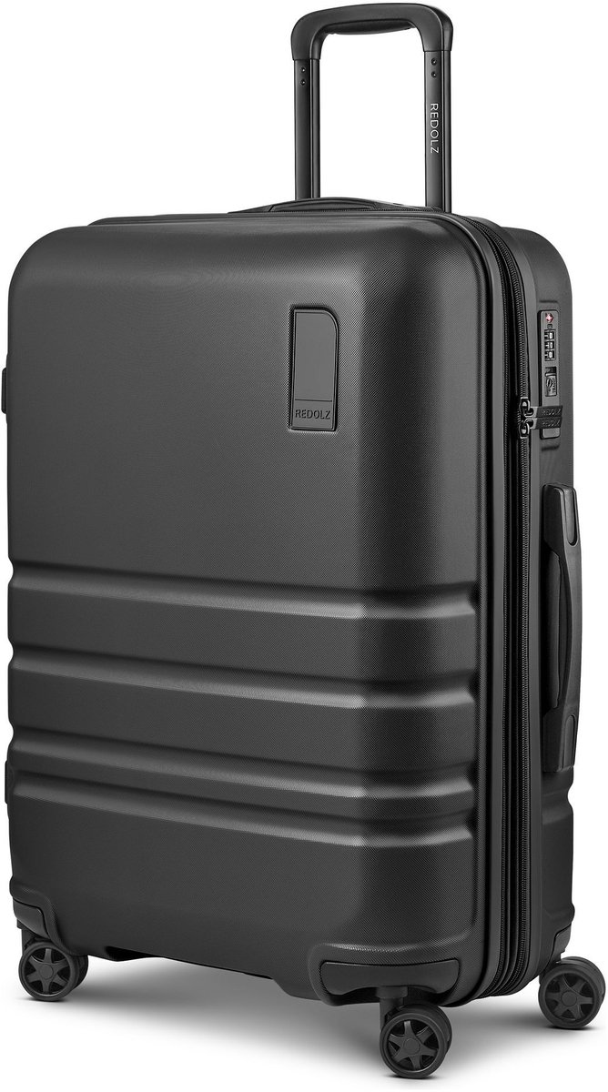 Redolz Pro ABS 4 wielen Trolley 65 cm met uitbreidingsplooi - Harde bagage - TSA slot - black