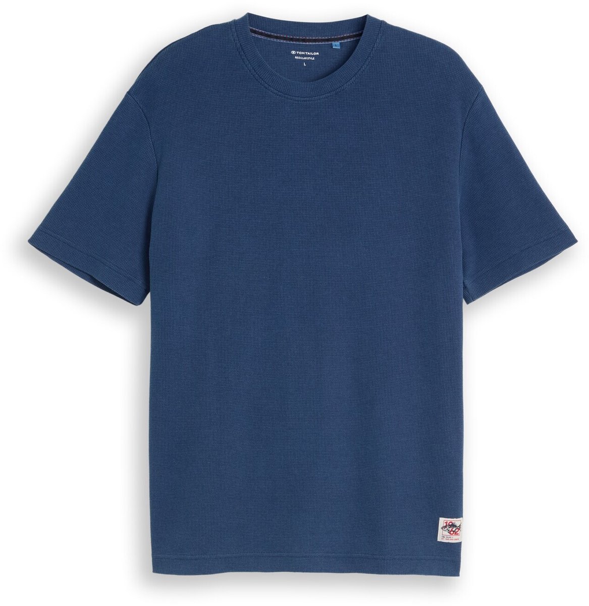 Tom Tailor - T-shirt met wafelstructuur - Maat XXXL - Dark Duck Blue