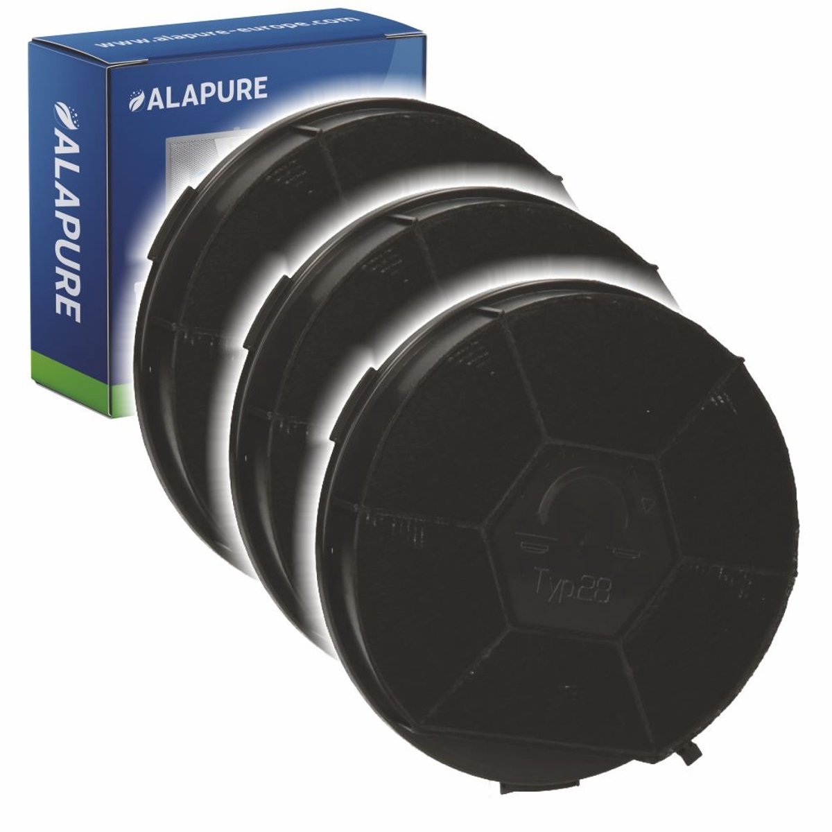 3x Koolstoffilter voor AEG MCFE08 / 9029800522 / Type 28 / 9029793727