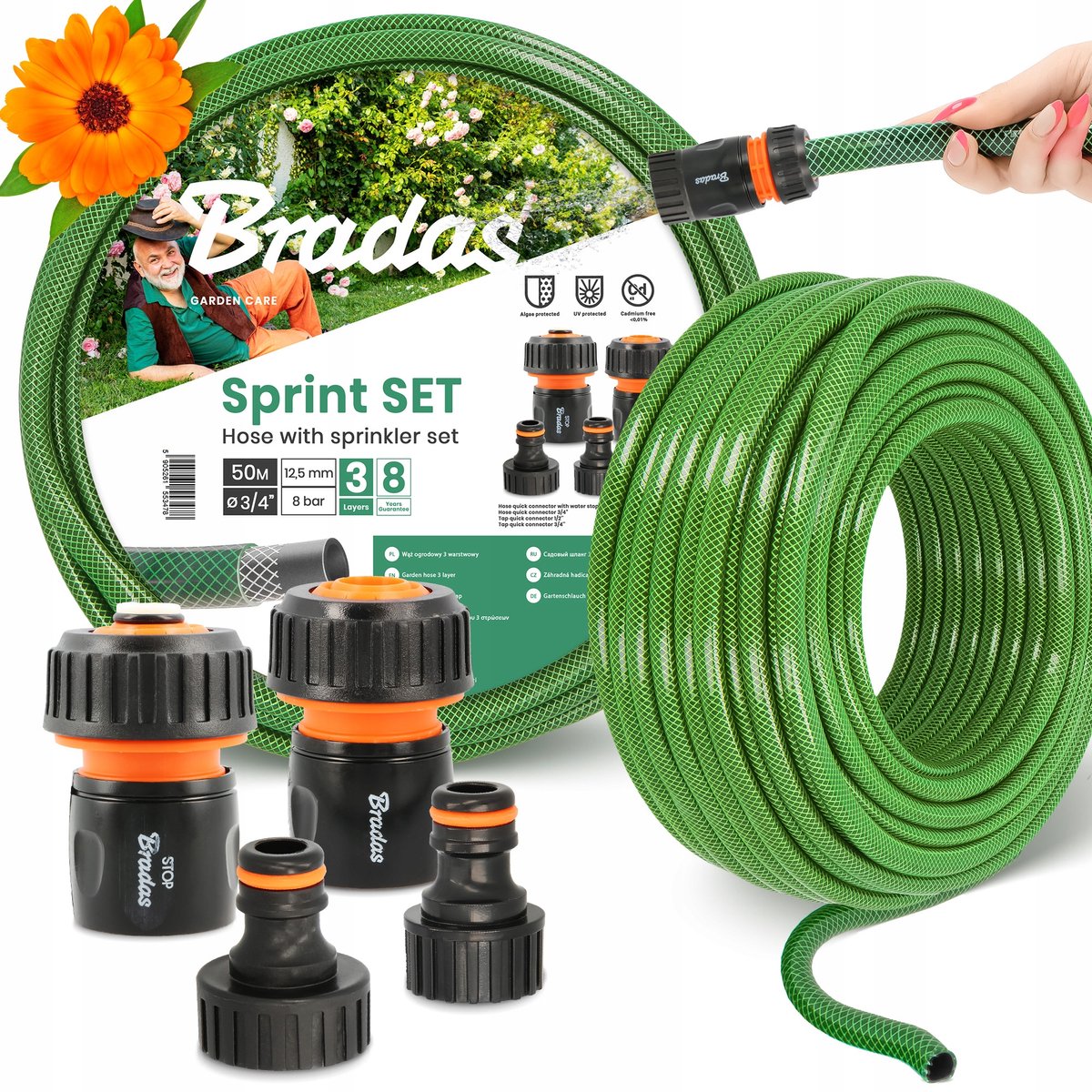 3-laags Tuinslang 3/4" 50m Groen - Duurzaam & Flexibel
