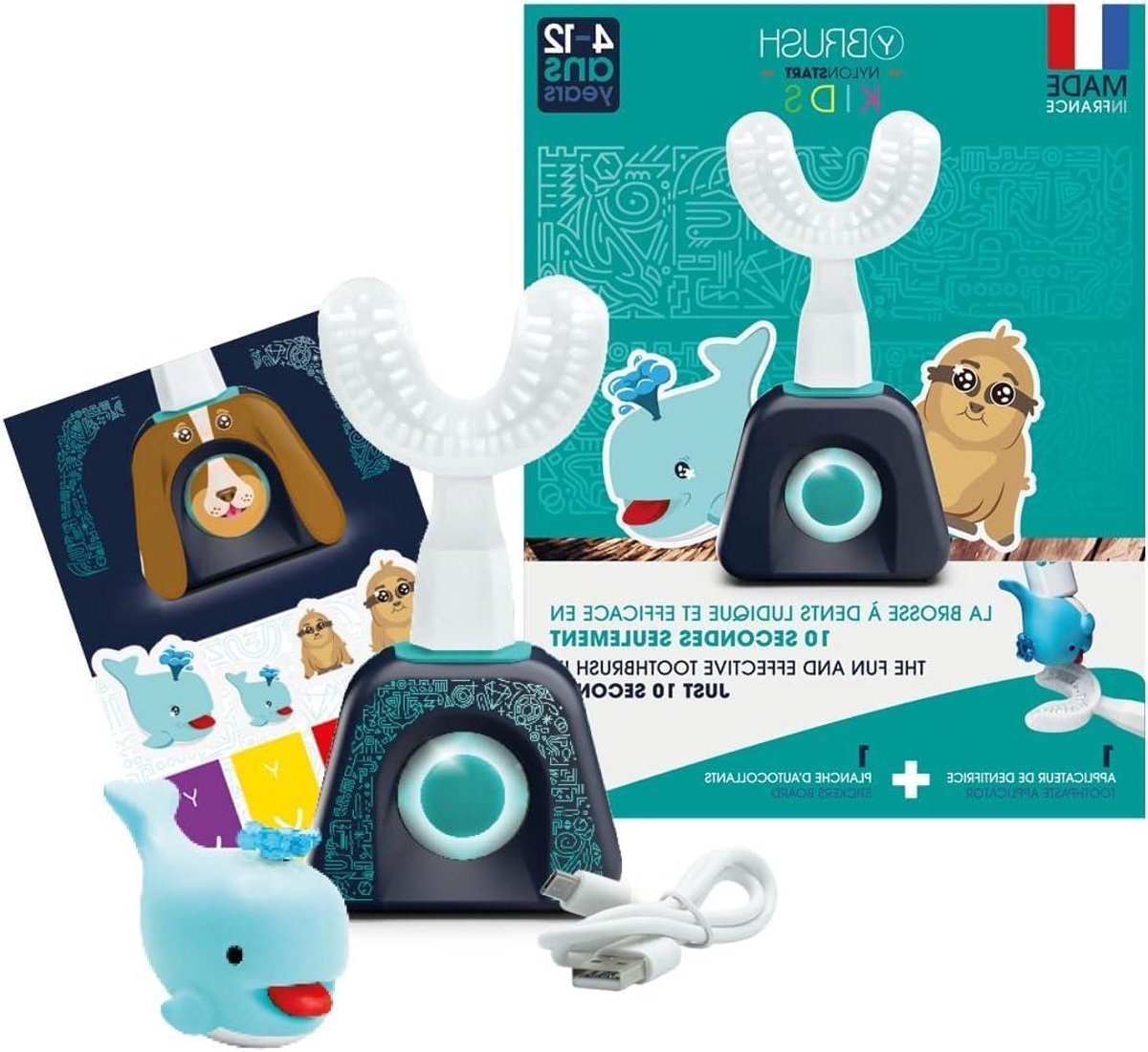 Elektrische Tandenborstel - Kinder Tandenborstel - Mondhygiëne Verbeteren - Poetst Alle Tanden Tegelijk - 4-12 Jaar - Blauw