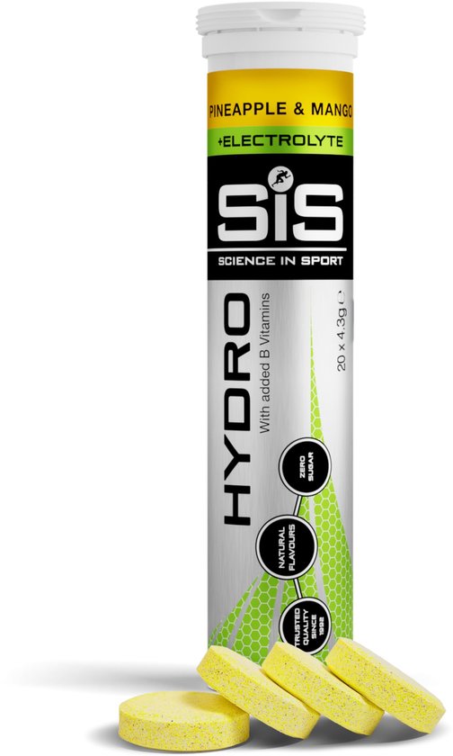 Science in Sport - SIS Go Hydro Bruistabletten - 300mg Elektrolyten - Pineapple & Mango Smaak - 20 Tabletten van Science in Sport — afbeelding 4