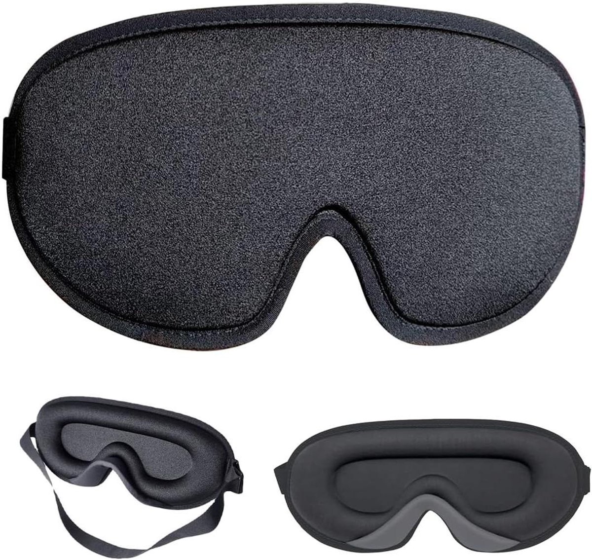 3D Slaapmasker - Oogmasker - Rustgevend Slapen - Ergonomisch Ontwerp - 18.5 cm - Zwart
