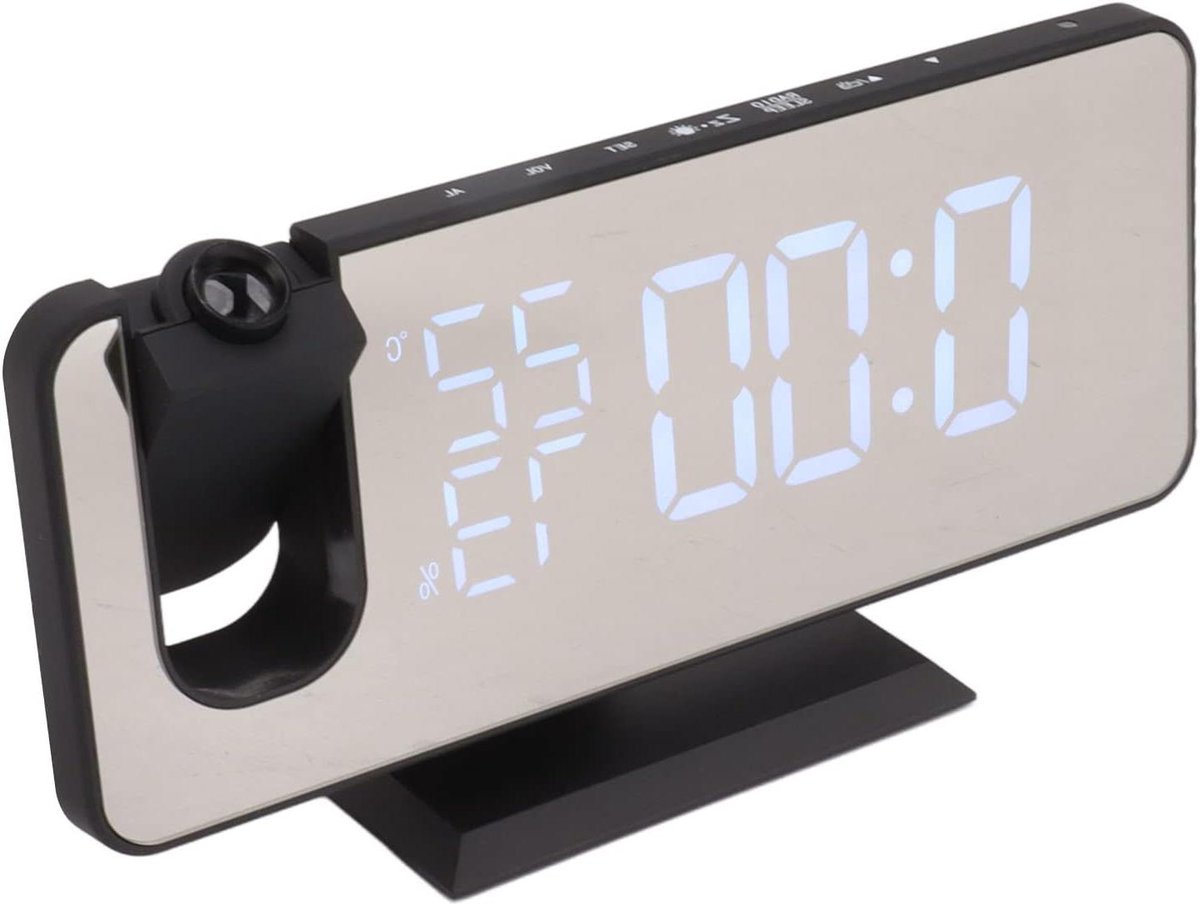 Digitale Projectie Wekker - HD Display Klok - Wakker Worden - 180 Graden Rotatie