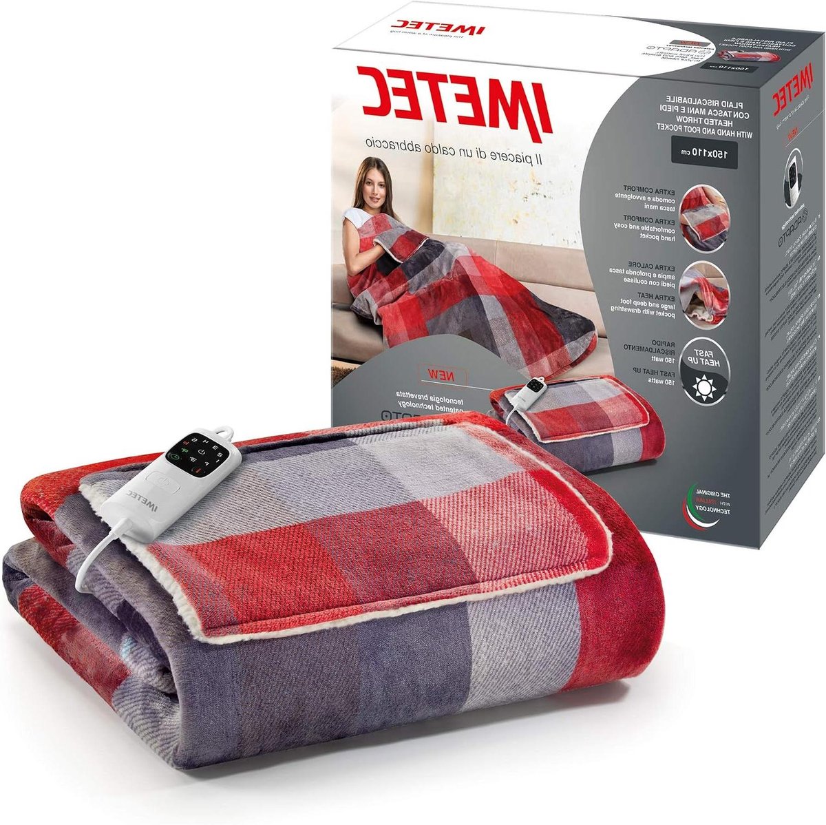 Verwarmde Deken - Elektrisch Plaid - Ontspanning Thuis - Aanpasbare Warmte - 150 x 110 cm - Tartan