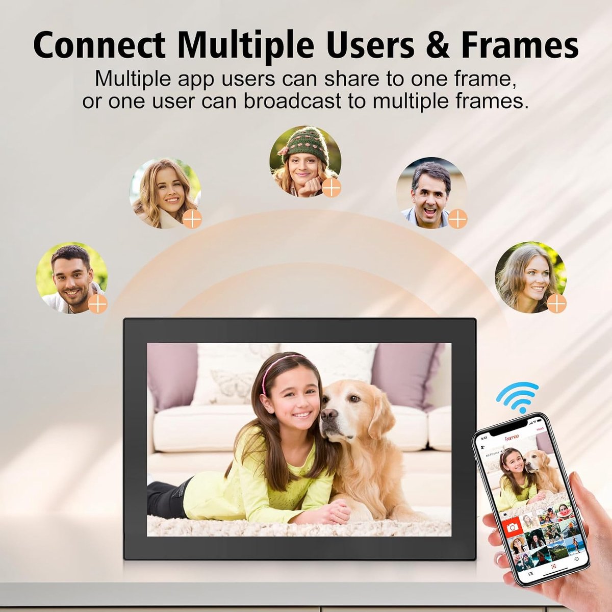 Digitale Fotolijst - Slimme Beeldscherm - Foto's Delen - Directe Wifi Verbinding - 10 Inch IPS - Zwart — cadeau in Wonen & Interieur - foto 5
