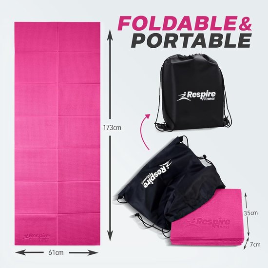Lichtgewicht opvouwbare yogamat voor op reis - Antislip, 3-laags, essentieel voor fitness en training — afbeelding 4
