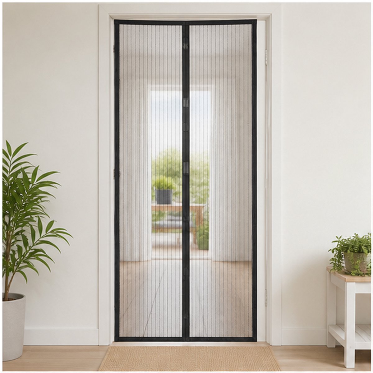 Magnetisch Vliegengordijn 100 x 210 cm - Insectenhor Deur - Zwart