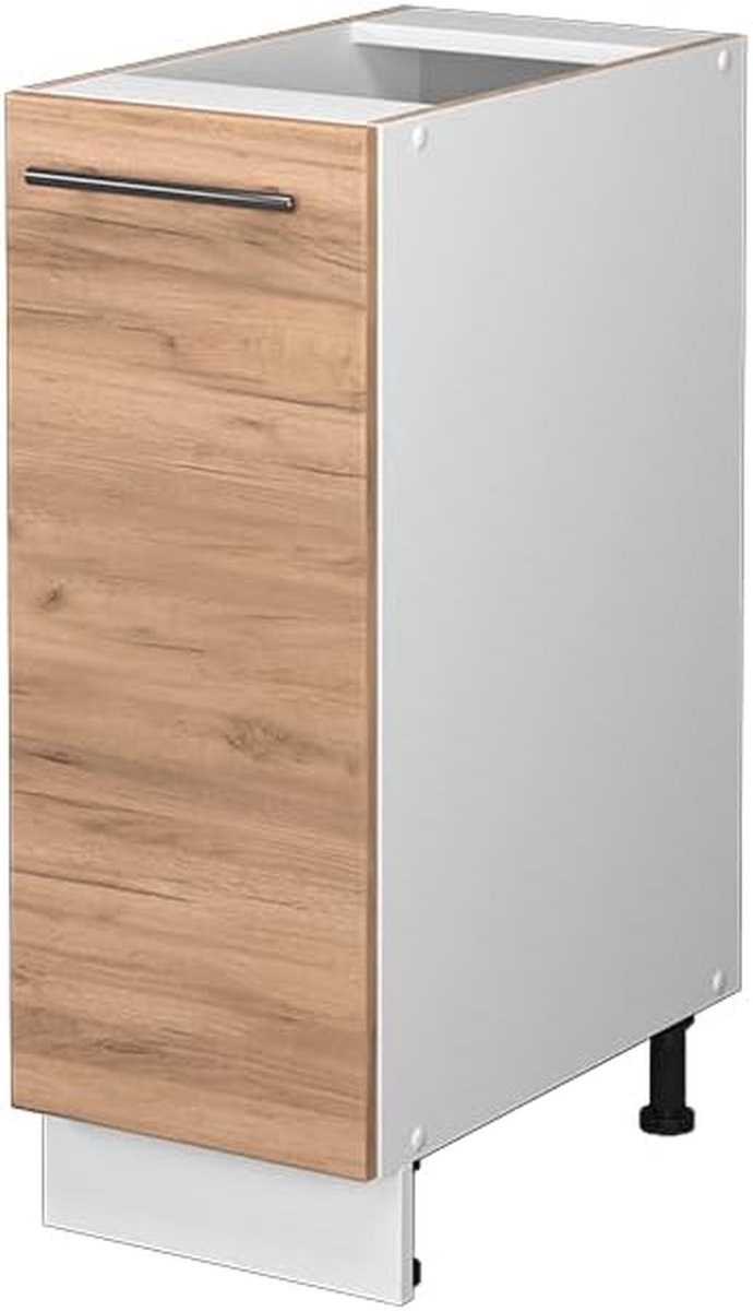 Keukenonderkast - Apothekerskast - Keuken Organiseren - Soft-close scharnieren - 30 cm breed - Eiken goud/Wit