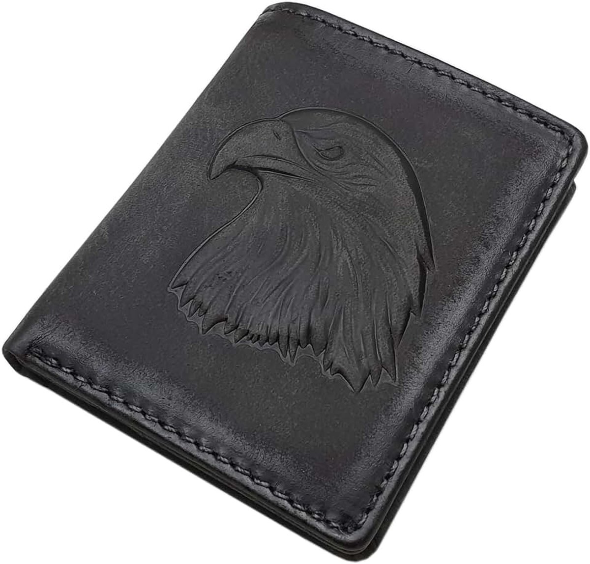 Echt Buffel-Vollleer Portemonnee/Geldbehouder/Portefeuille/Geldtas in Staand Formaat met 3D Reliëf en RFID & NFC Bescherming, Einheitsgröße, Amerikaans