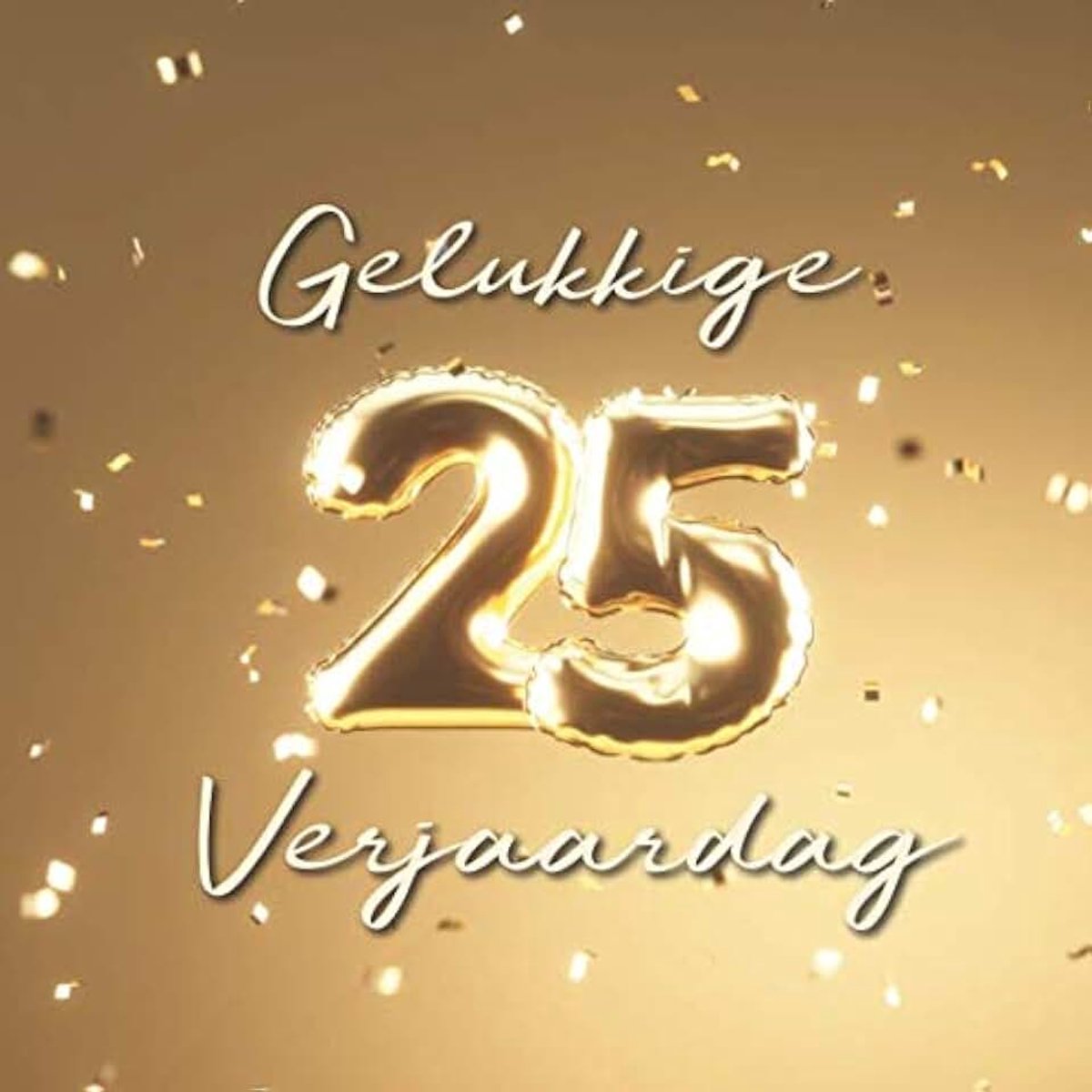25e Verjaardag: Gastenboek voor de Verjaardag - Ballonnen Goud