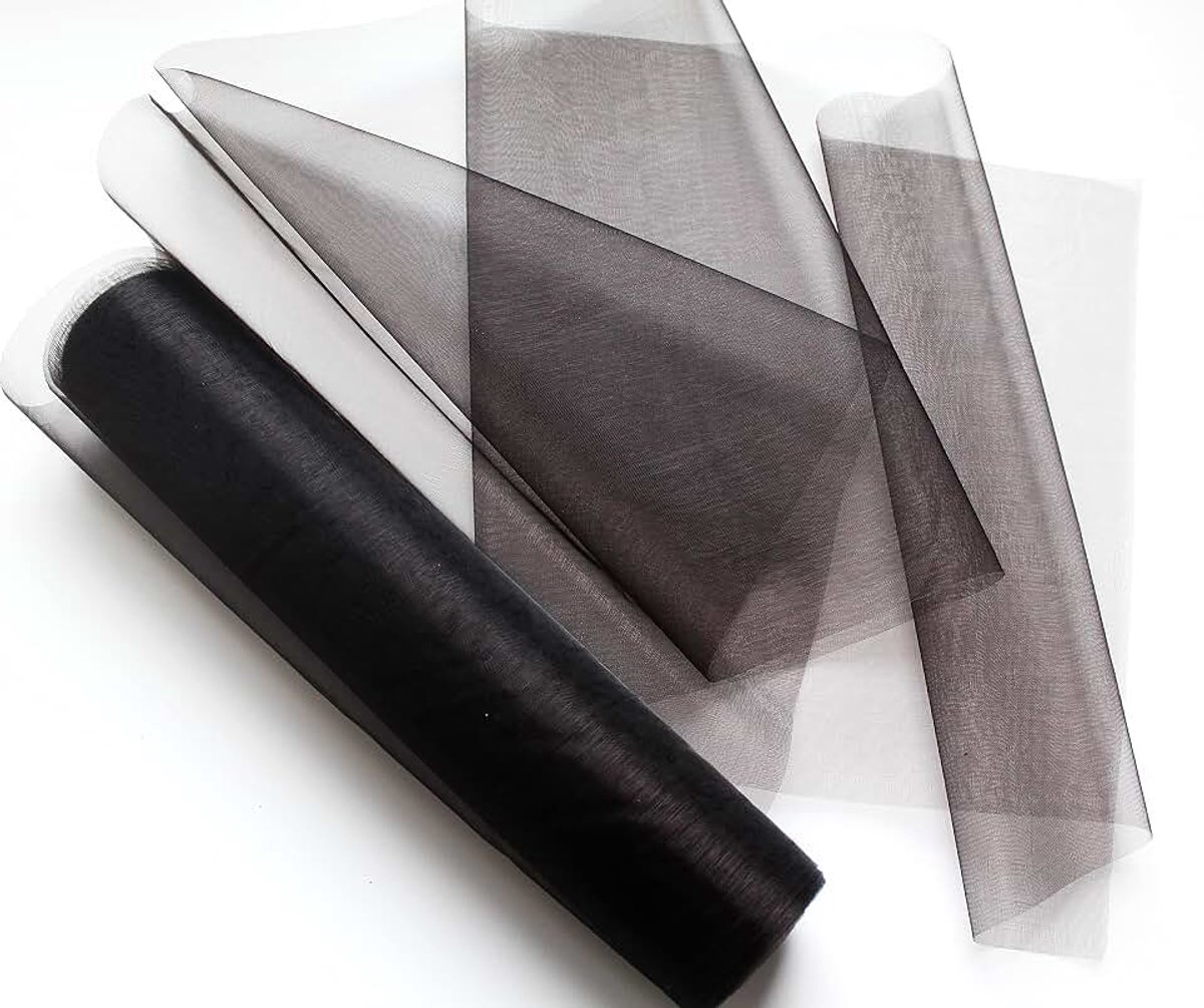 25 m megarol 30 cm organzaband decoratie tafelband bruiloft decoband huwelijksdecoratie (zwart)