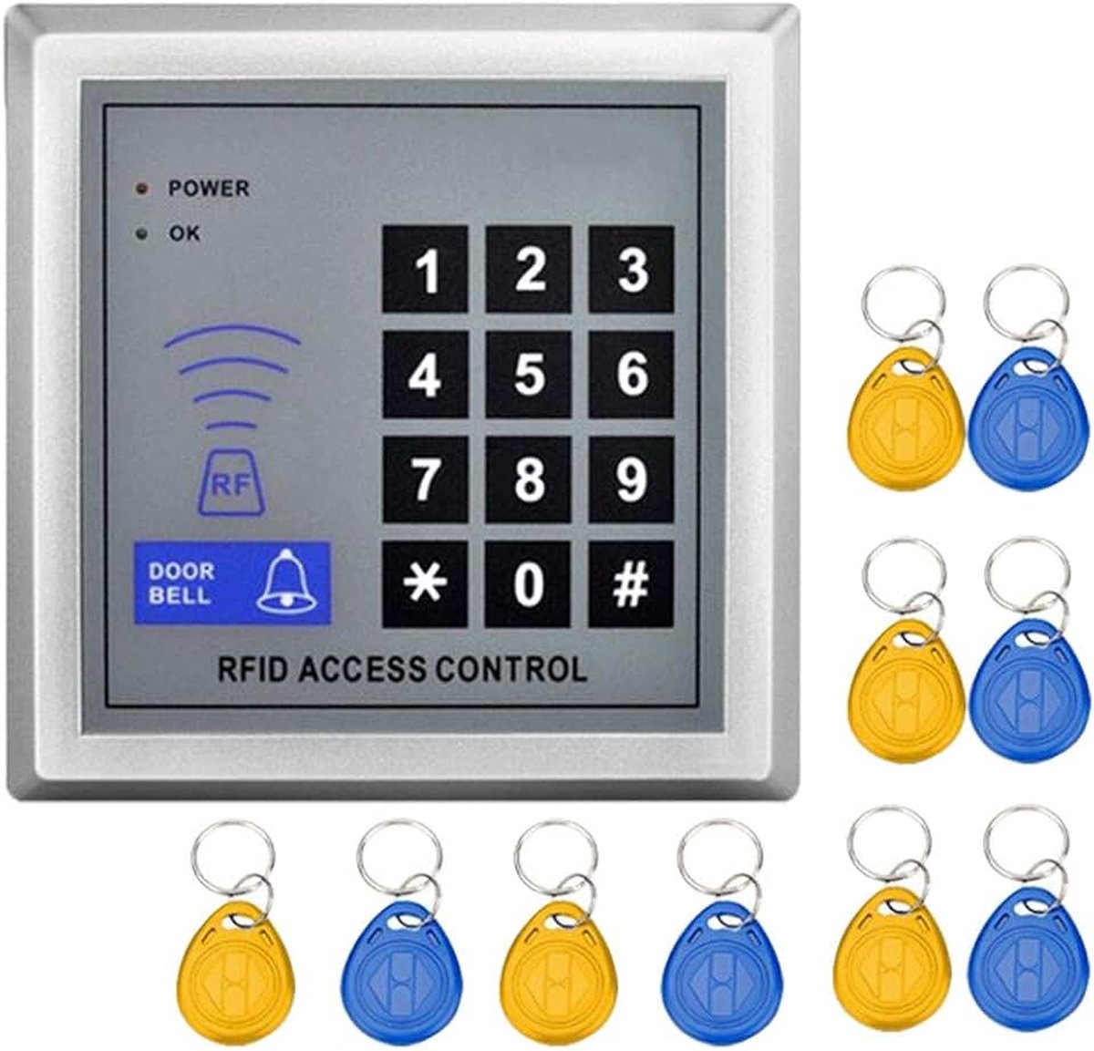 Standalone toegangscontrole toetsenbord kaartlezer 125 KHz RFID nabijheid deur toegang controle systeem + 10 sleutelhangers ondersteuning 500 gebruikers [update]
