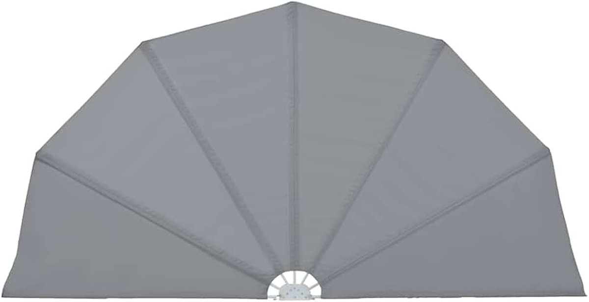 Zijvakken voor terras, grijs, 200 cm, inkijkbescherming van polyester met stalen frame, water- en vuilafstotend, uv-bestendig, voor balkon en tuin, inclusief wandhouder