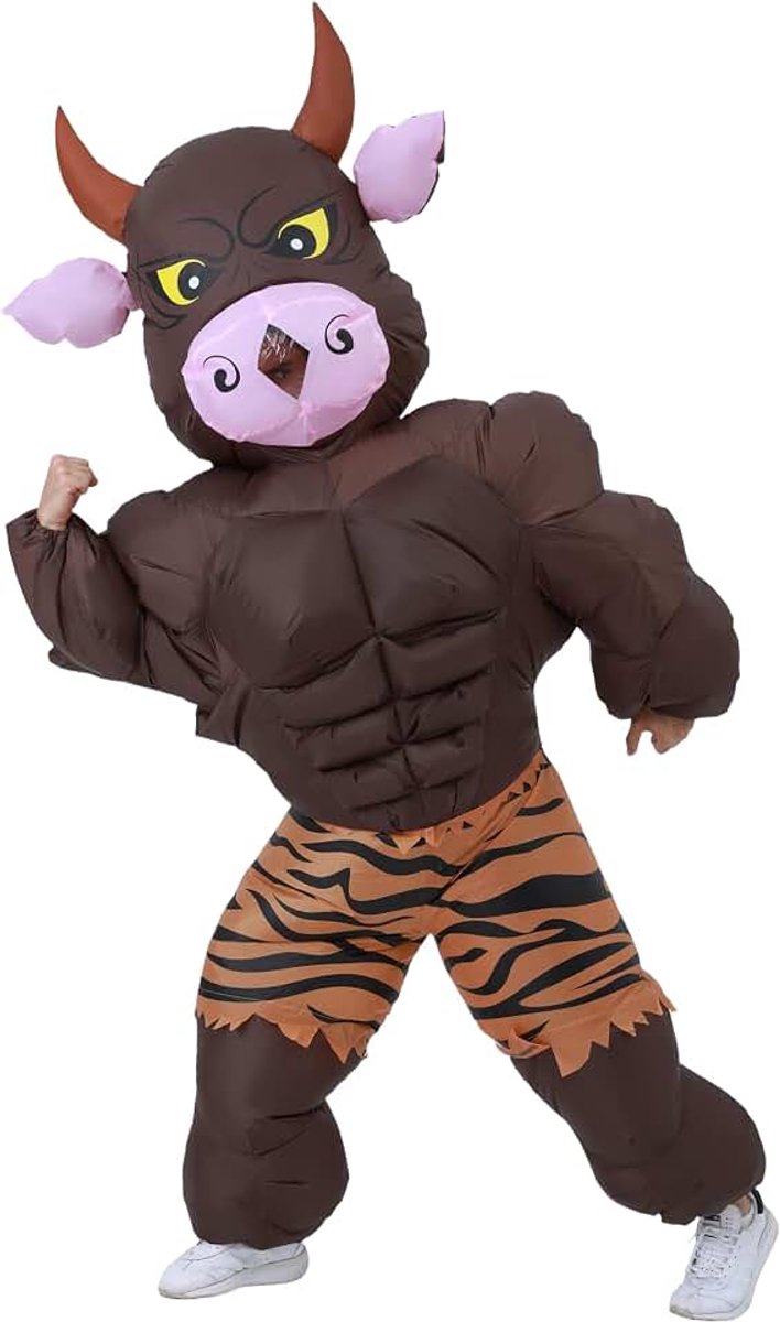 Opblaasbaar koe-kostuum voor volwassenen, Halloween-kostuum voor volwassenen, opblaasbare kostuums, unisex opblaasbaar kostuum voor volwassenen zwart