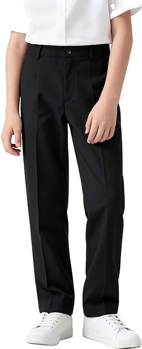 Schoolbroek voor jongens, kinderjurk, bruiloftsfeest, formele kleding, normale pasvorm, semi-elastische tailleband, uniforme pakbroek, leeftijd 3-13 jaar
