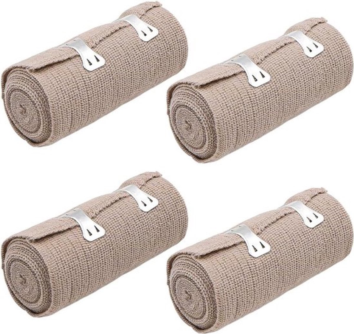 Elastische Verbanden voor Enkelsteun - Medische Compressierol - Set van 4 - Extra Metalen Clips - Armbeen- of Borstletsel - Geschikt voor [Merk] - Blauw
