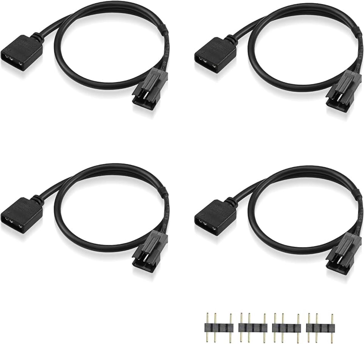 Rgb verlengkabel, 3-pins naar 3-pins stekker, 5 V, adresseerbare adapterkabel voor RGB ventilator en LED-strips