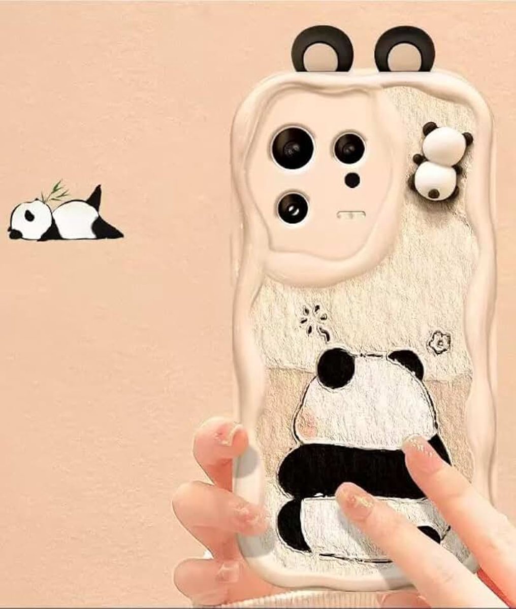 Eigenzinnige panda 3D cartoonhoesje compatibel met Xiaomi Redmi Note 13 Pro 5G/Poco X6 5G, siliconen schokbestendig en stijlvol hoesje