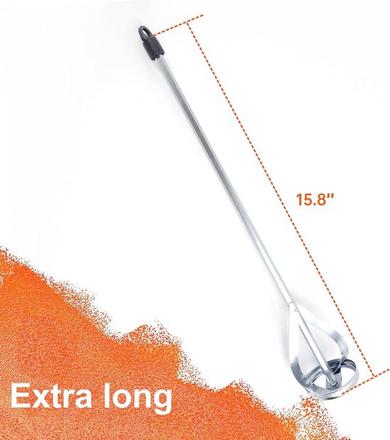 Mortelmixer - Roerstaaf - Materiaal Mengen - Verzinkt Staal - 60 x 400 mm - Zilverkleurig — afbeelding 5