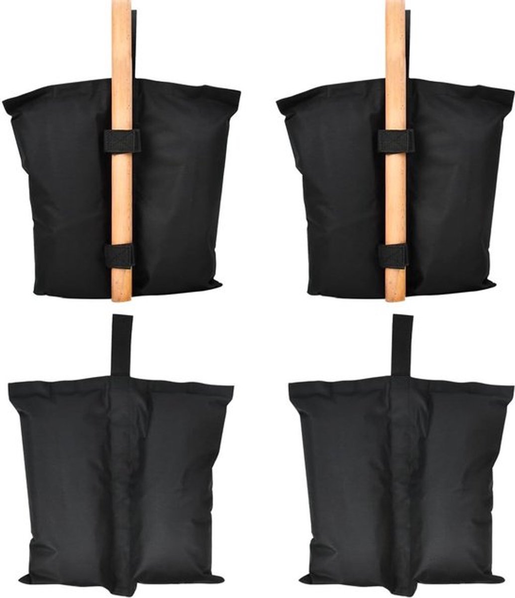 Set van 4 waterdichte zandzakken voor tent en prieelgewicht met klittenbandsluiting