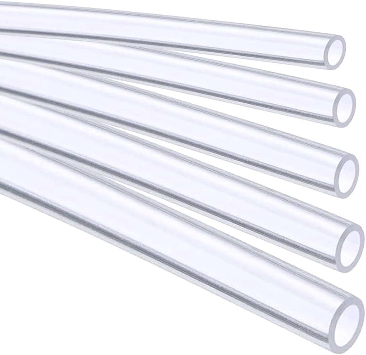 Siliconen slang, binnendiameter 6 mm x buitendiameter 12 mm, dikte 3 mm, transparant, waterleiding, 2 m, bestand tegen hoge temperaturen, vormvast