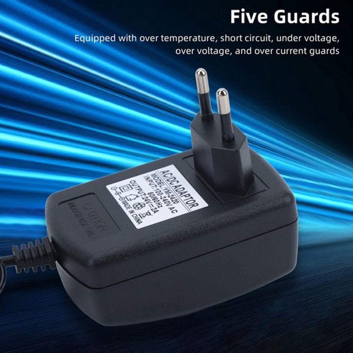 - Voedingsadapter 24V 2A 48W - Geschikt voor LED Strips - EU Plug - Stabiele voeding - Voor computerbehuizingen - Ideaal voor gebruik - Com...