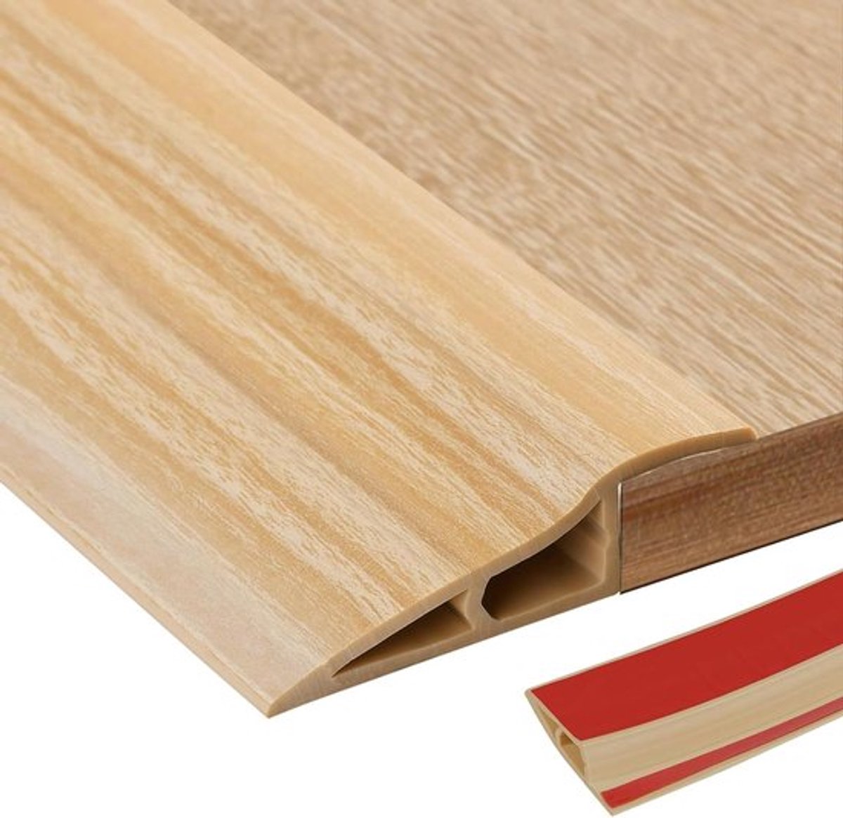 Deurdrempel 10-15 mm Hoog PVC Overgangsstuk Beige Korrel 100 cm