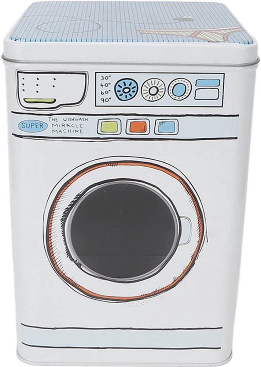 Waspoeder Opbergdoos - Metalen Wasmachine Vorm - 3.65L Capaciteit