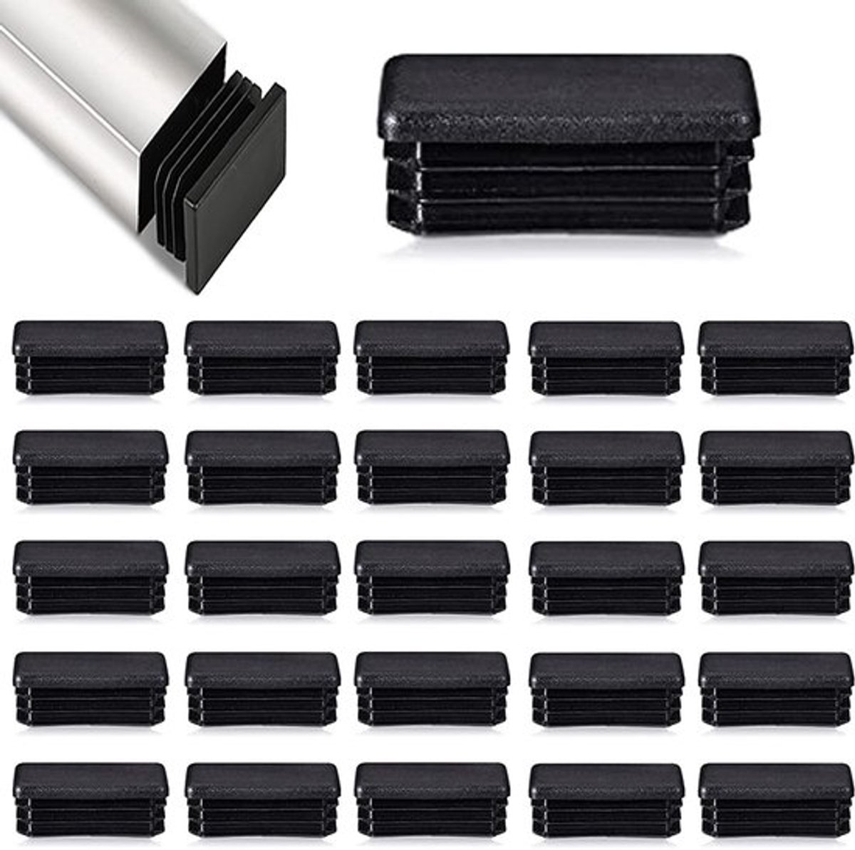 Latstoppen - Beschermers voor Meubels - Zwart - Stoppers voor Metalen Buizen - Set van 40 Stuks - Perfect voor Stoelen en Tafels