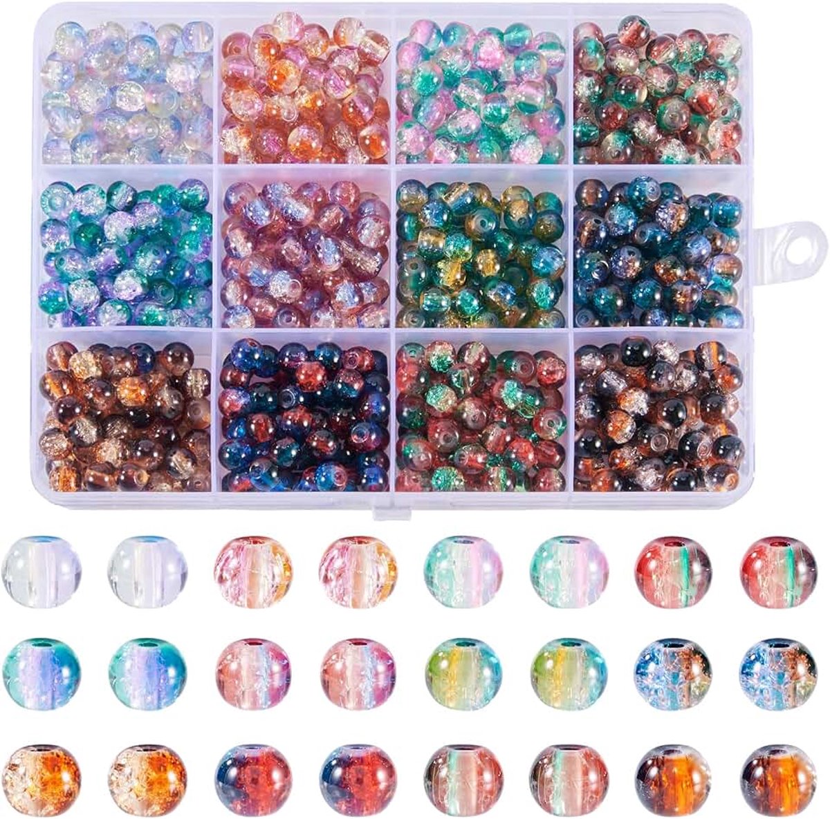 Kralen 6mm rondelle gradiënt gebarsten glaskralen tweekleurige kristallen kraal voor sieraden maken doe-het-zelf armband ketting ambachten